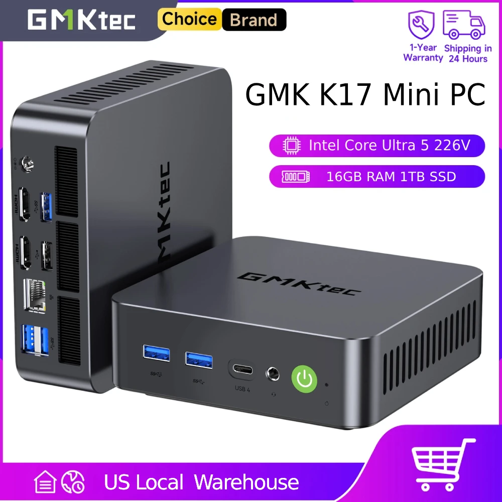 GMKtec Nucbox K17 Mini Pc Intel ®   Core ™   Ultra 5 226V Windows 11 Pro 2.5g Dual Lan Wifi 6E Bt5.2 Gaming Computer USB 4.0 Mini Pc