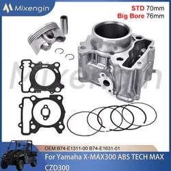 STD 70mm Big Bore 76mm Engine cylinder piston gasket kit for 2017-2023 Yamaha X-MAX300 XMAX 300 ABS TECH MAX CZD300 B74-E1311-00