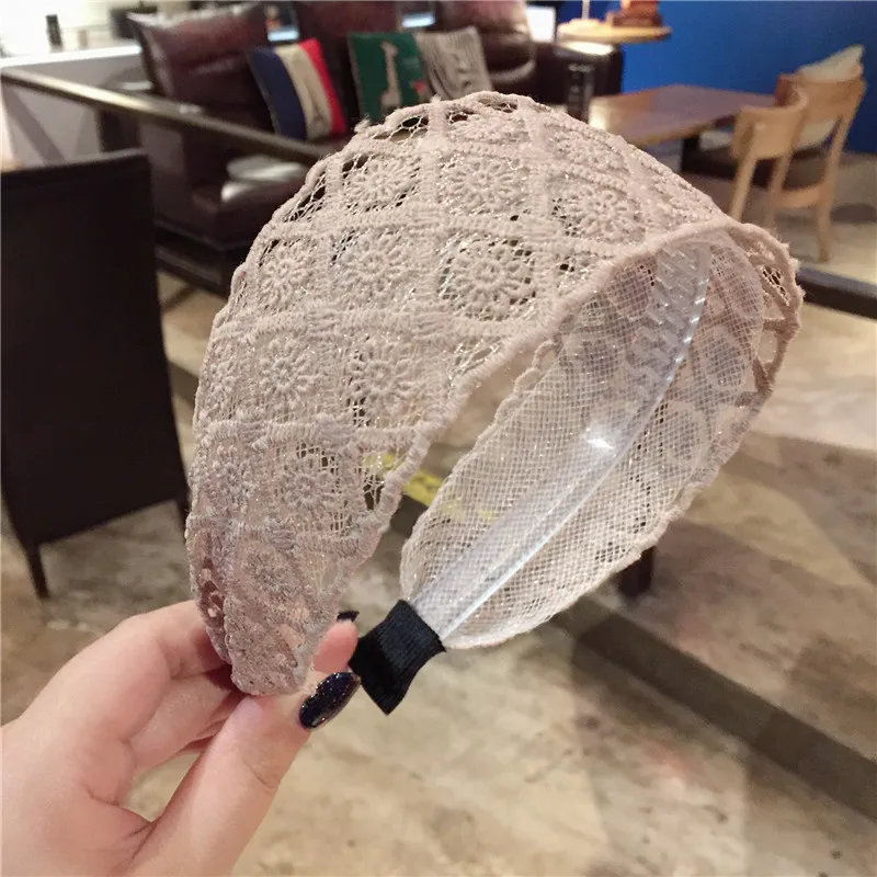 

Корейская кружевная повязка для волос с зубцами, широкий простой тканевый аксессуар для волос для девочек в лесу для женщин