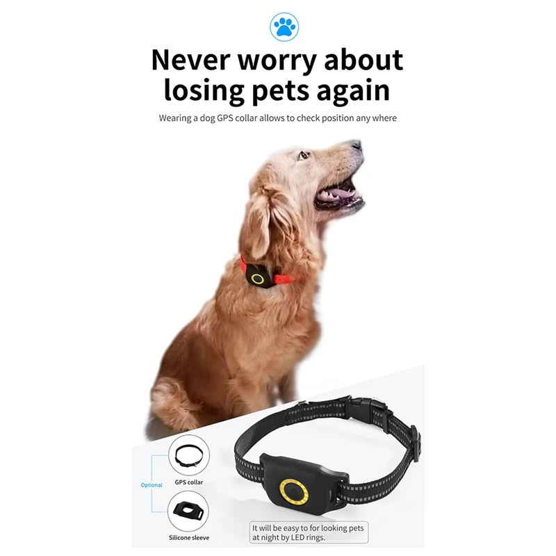 Voice Listening GPS Tracking Device, SOS 4G, Colar Tracker, Sistema de Alarme para Idosos, Black A