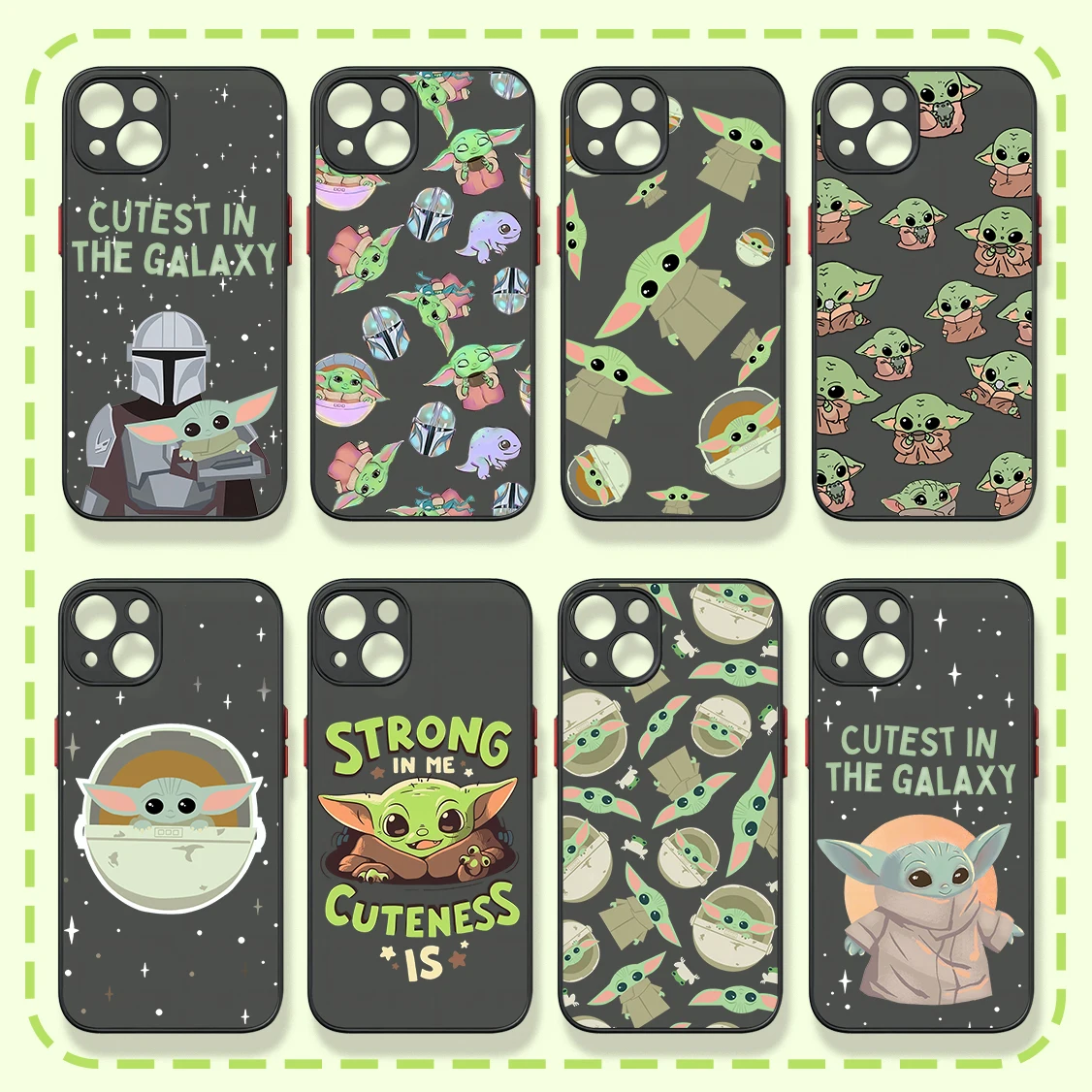 Cute S-Star Baby Yoda Phone Case For iPhone 15 14 13 12 11 Mini Pro Max X XR XSMax 7 8 Plus Matte Transparent W-Wars Back Cover