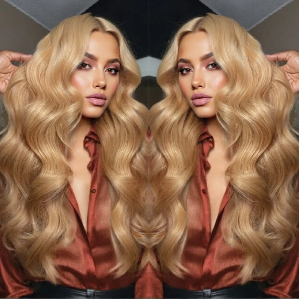 

Honey Blonde Body Wave Lace Front Wig 250 Density Lace Front Wig 13x4 Hd Lace Frontal Wigs Human Hair with Baby Hair for Women