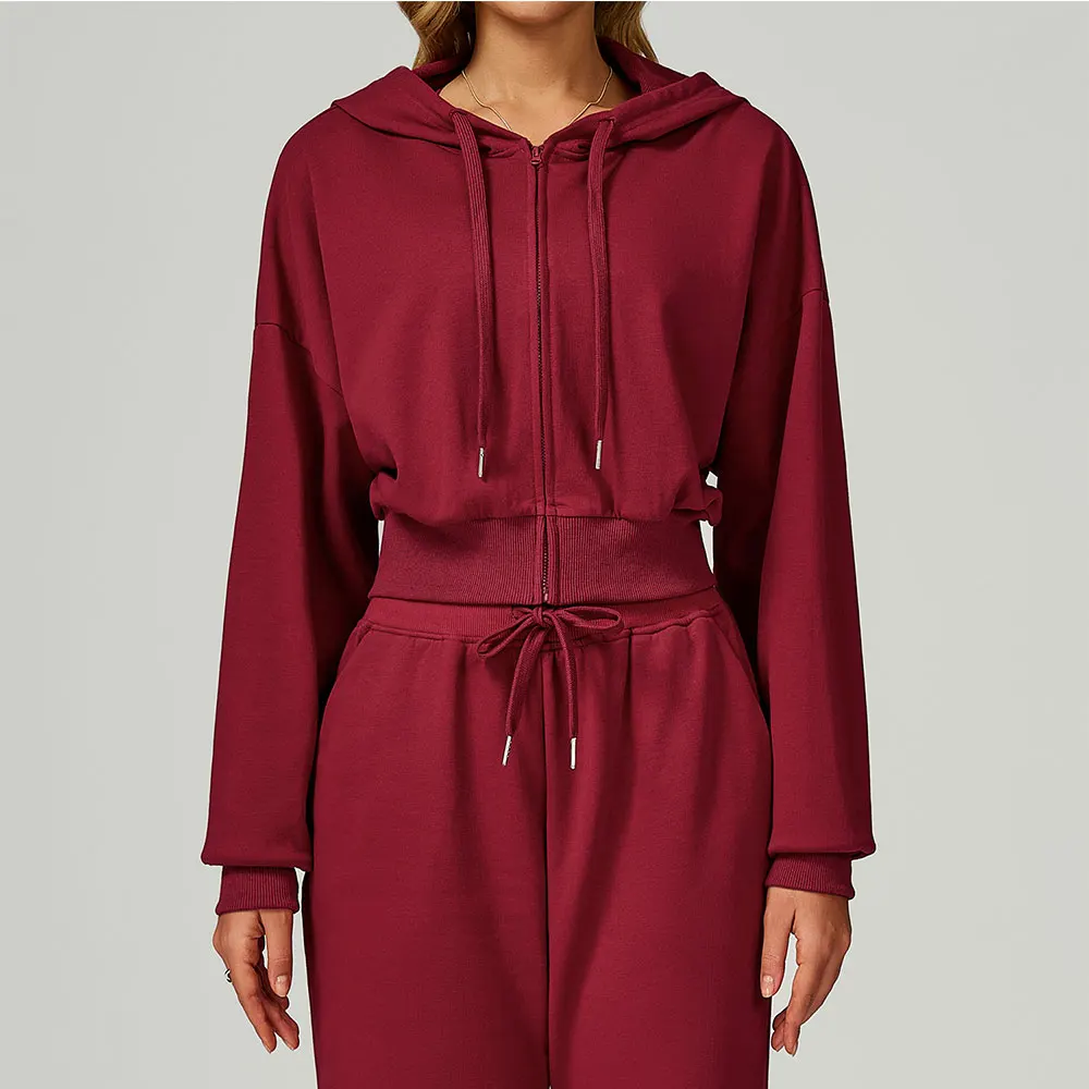 

Зимняя спортивная толстовка на молнии для женщин, повседневная свободная и универсальная толстовка с капюшоном и длинными рукавами, женская спортивная одежда для бега и фитнеса