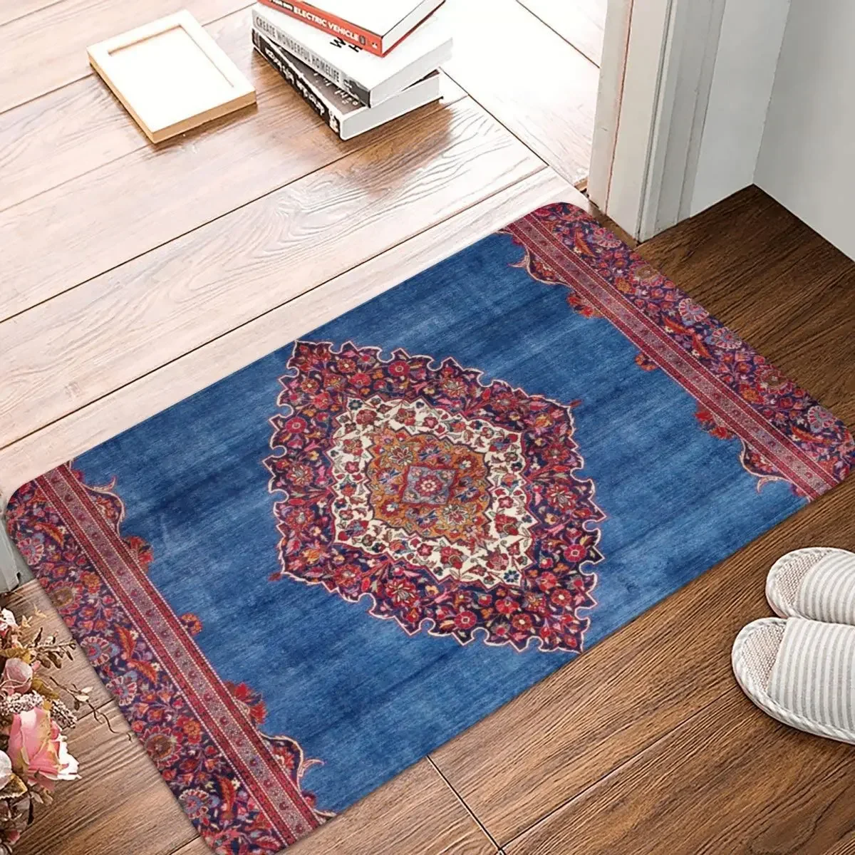 Silk Kashan Central Persian Doormat Rug carpet Mat Footpad Polyester Anti-slip dust-proo Entrance Kitchen Bedroom balcony toilet