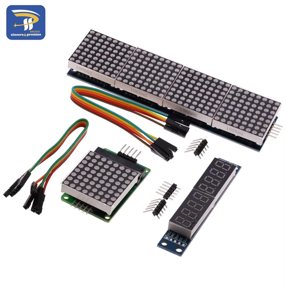MAX7219 Матричный модуль Модуль микроконтроллера Модуль управления Модуль дисплея 4 в одном дисплеи с линией 5P для Arduino