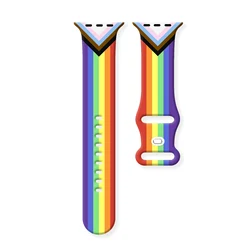 Rainbow Printed Strap for Apple Watch 11 10 9 8 7 SE Silicone Band Replaceable Bracelet for iWatch 46mm 42mm 41mm 40mm Watchband