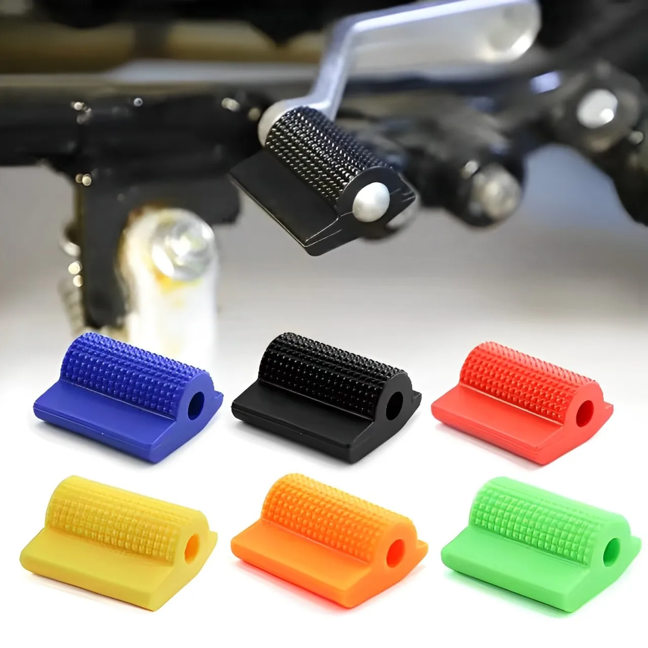 9mm Motorcycle Shift Gear Lever Pedal Rubber Cover Shoe Protector Foot Peg Toe Gel for Kawasaki Honda Yamaha Moto Accessories