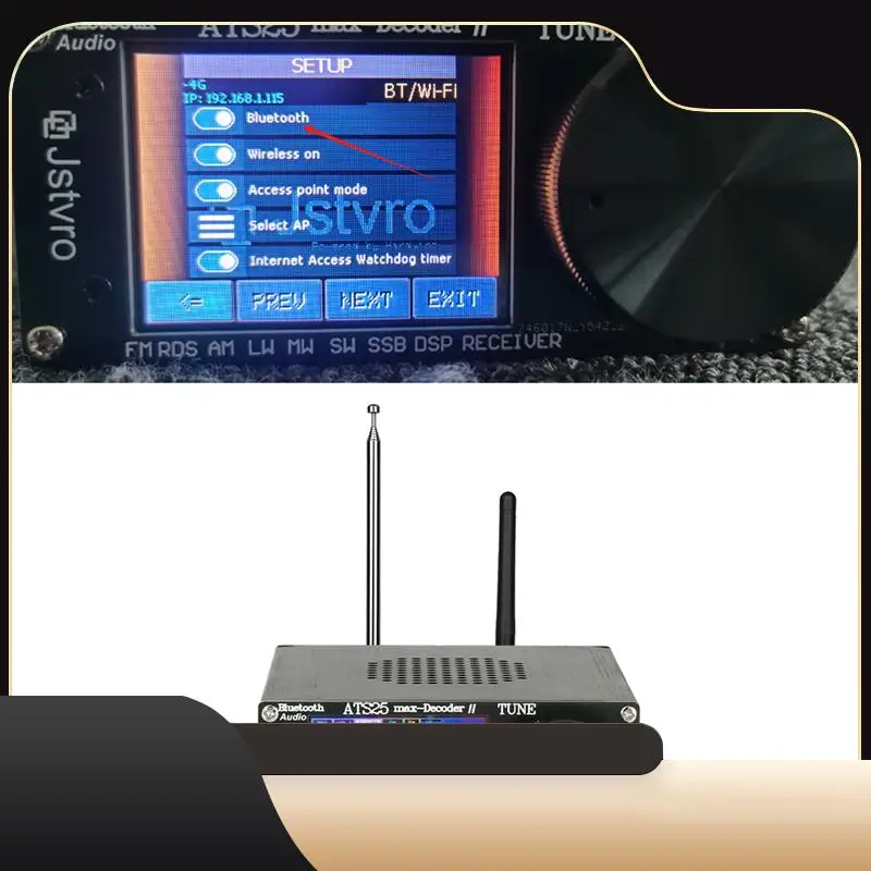 

2.4 Inch Touch Screen 64-108Mhz Bluetooth Radio Receiver DSP FM LW MW SW SSB Receiver Aluminum Alloy-T44C