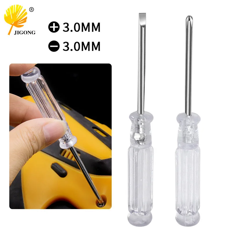 3.0Mm transparent handle mini screwdriver, transparent cross one-word small screwdriver, home appliance toy small screwdriver