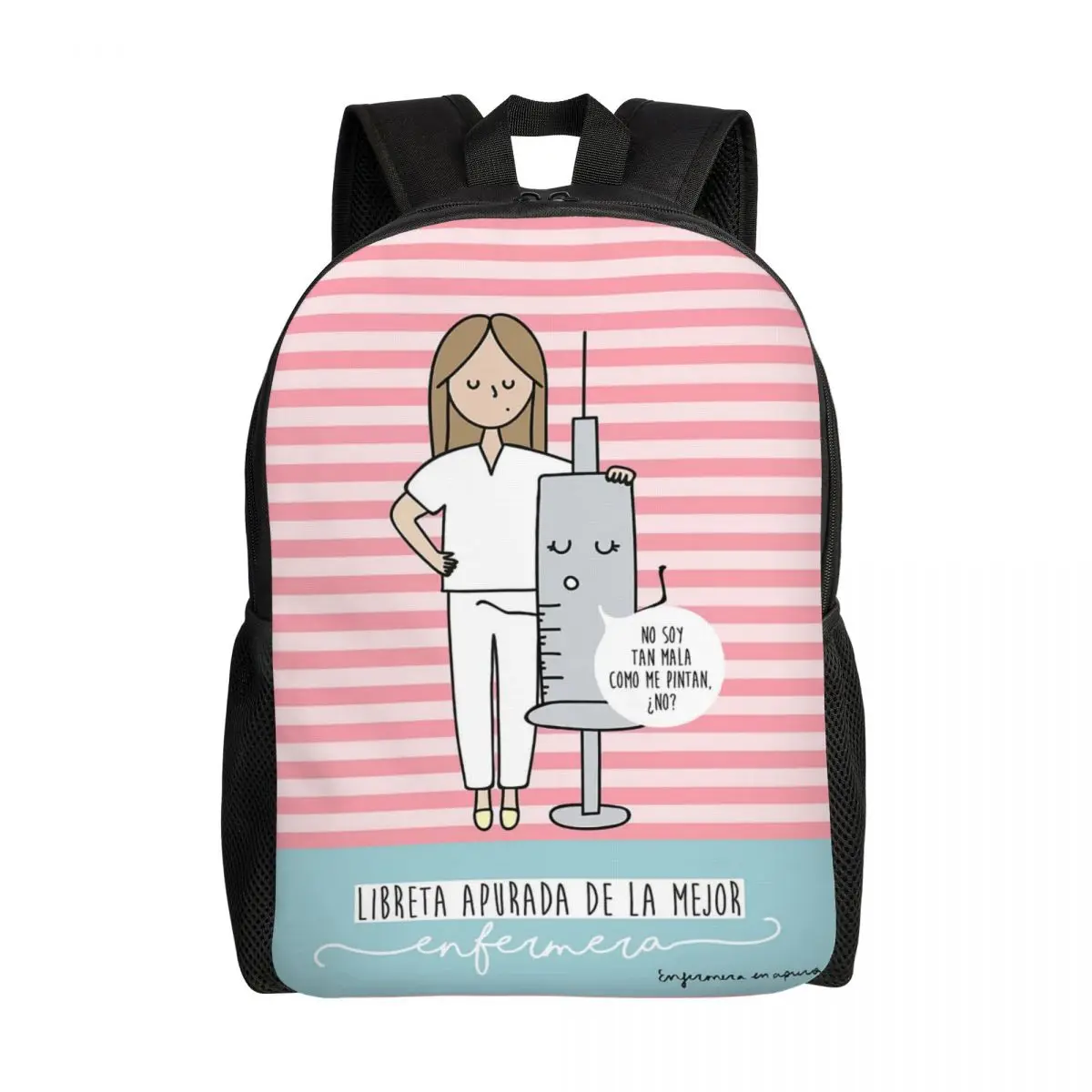 Custom Cartoon Nurse Laptop Backpack Women Men Fashion Bookbag for College School Student Health Care Nursing Bag