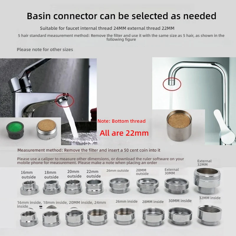 

Универсальные аксессуары для смесителей, удлиненный дизайн, адаптер для смесителя, кухня, ванная комната, латунная лента для воды, медь