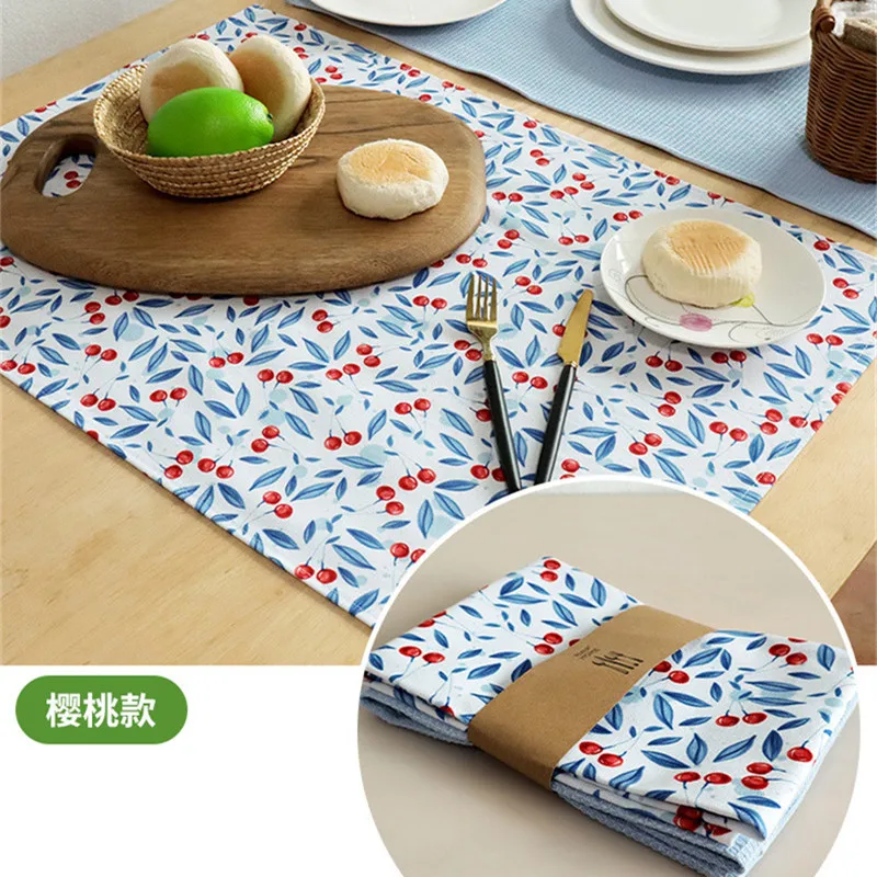 2 Teile/satz 45x65cm Gedruckt Reiner Baumwolle Servietten Küche Waffel Tee Handtücher Saugfähigen Gericht Reinigung Tuch – Detail 12