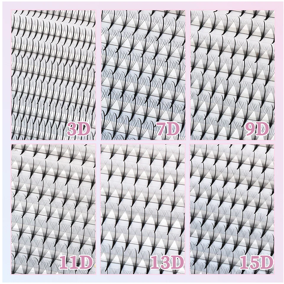 

3D/5D/7D/9D/11D/13D/15D Wispy Premade Fans Lash Extension Pointy Base Promade Spike Fans Cluster Eyelash Russian Volume Lash