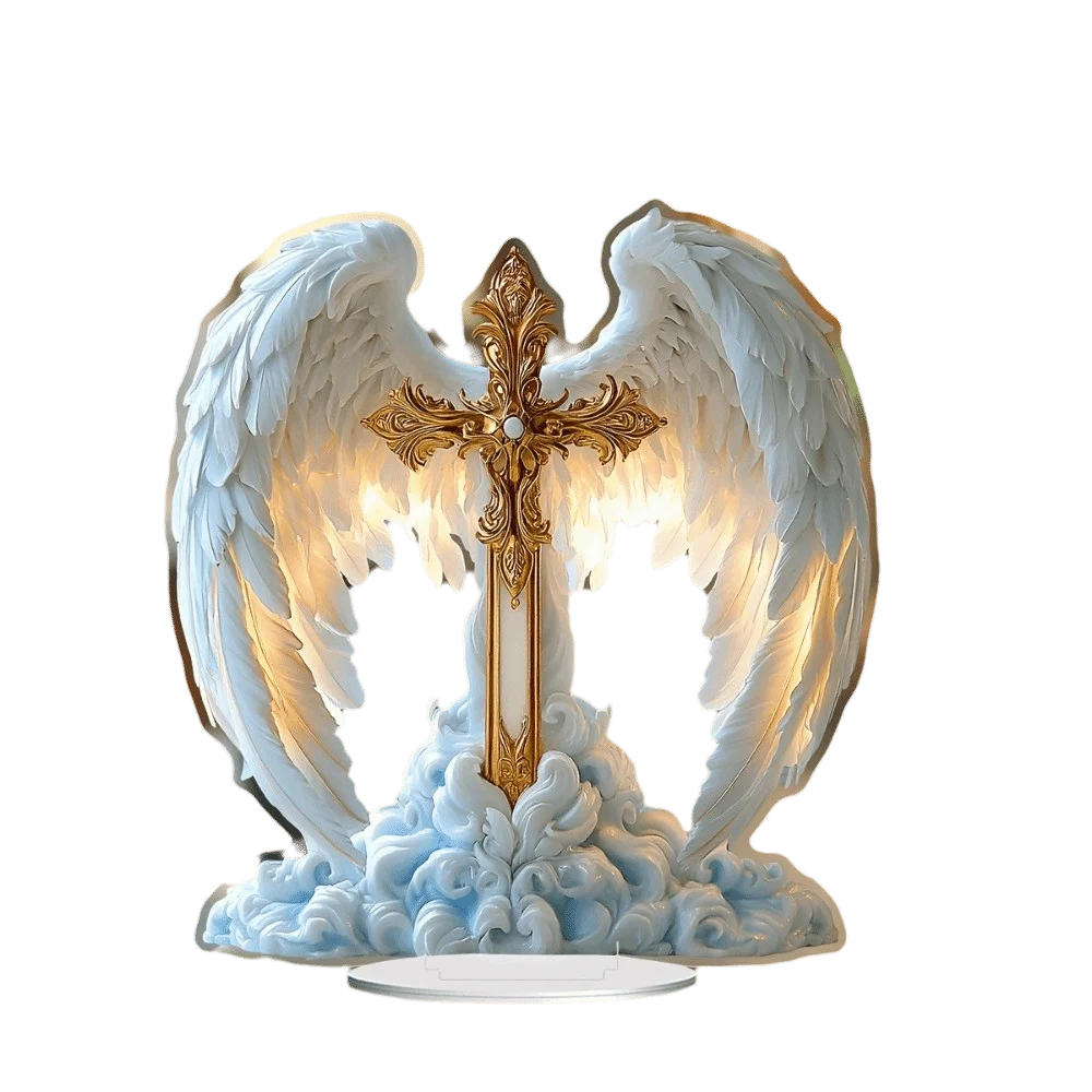 2D Flat Christmas Scene Ornaments Acrylic Carousels Xmas Tabletop Decoration Wings With Base Santa Claus Statue Ornaments