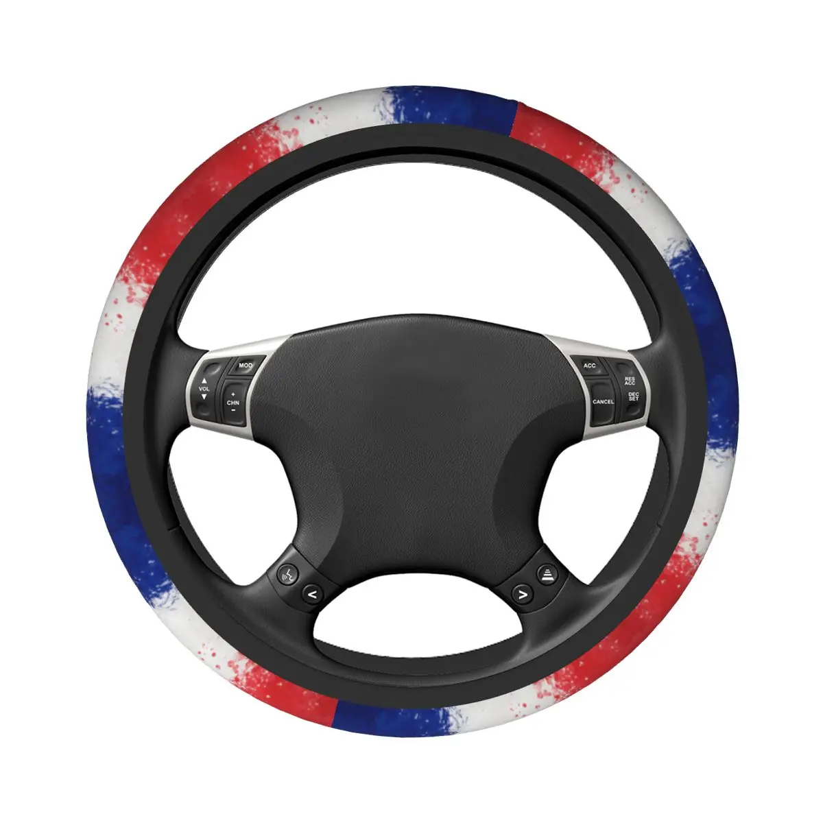 37-38 Car Steering Wheel Cover France Flag Universal Fasionable Car-styling Colorful Automobile Accessory