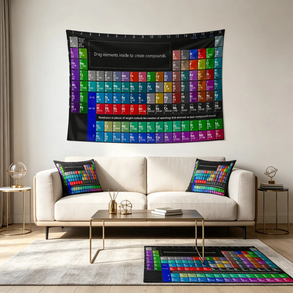 1PC Chemistry Teaching Tool Art Printing Background Banner, Bedroom Living Room Photo Background, Polyester Fiber