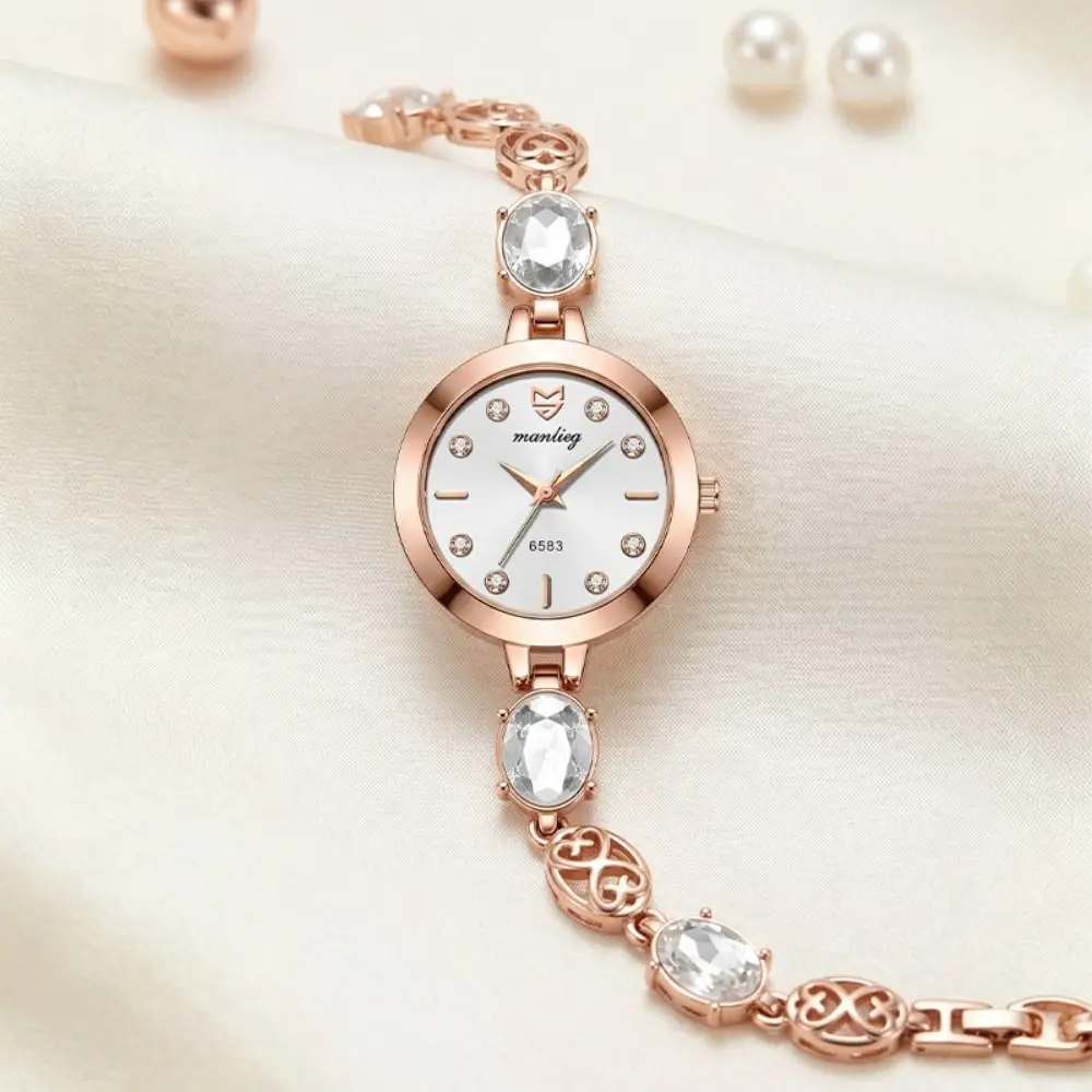 New Rhinestone Quartz Watches Diamond Studded Watch Strap with Adjustable Bracelet Women Wristwatch Wrist Decoration Women Girl