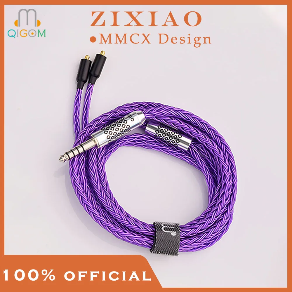 QIGOM ZIXIAO MMCX Upgrade Cable, 16 Strands 304-Core, Detachable MMCX Cable, Wide Soundstage, Warm Sound, High Separation