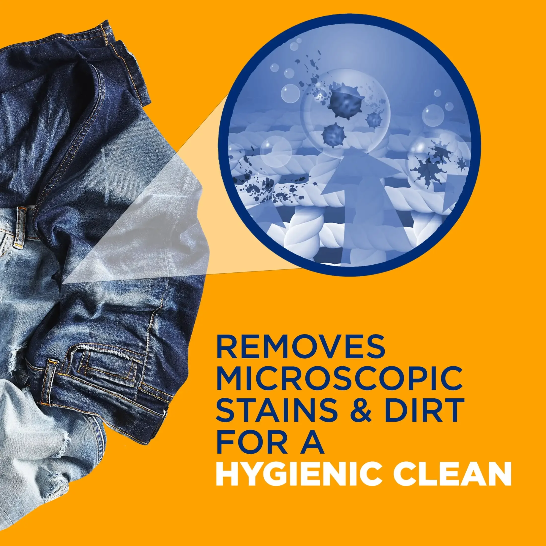 منظف الغسيل ذو الرائحة الطازجة مع 128 غسلة وتركيبة متقدمة مما يزيل البقع والروائح الصلبة بشكل فعال