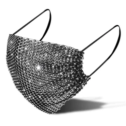 Sparkly Rhinestone Mouth Mask For Women Reusable Fashion Masks Face Bandana Face Decor Bling Crystal Mask Party Jewelry