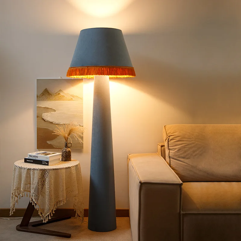 

New Chinese floor lamp villa living room sofa side simple retro