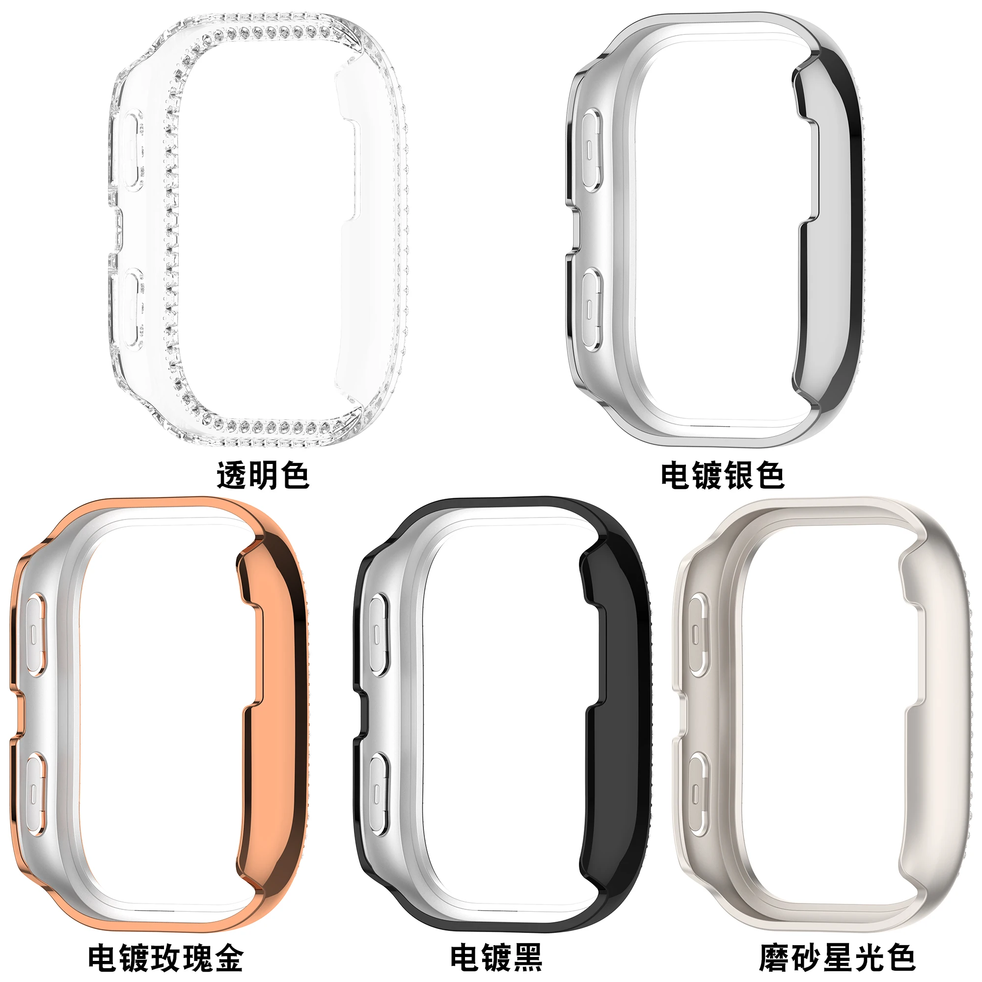Funda de diamante de una sola fila para reloj inteligente Amazfit Bip 6(A2435), marco de carcasa protectora de PC para Amazfit Bip6, accesorios de moda