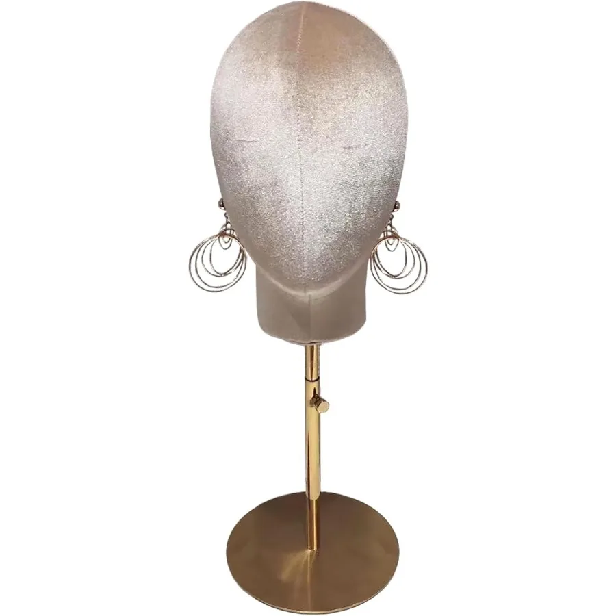 

Подставка для головы манекена CHADWICK для дисплея шляпы и парика, подставка для парика, бархатный блок для головы манекена с выдвижным металлическим основанием