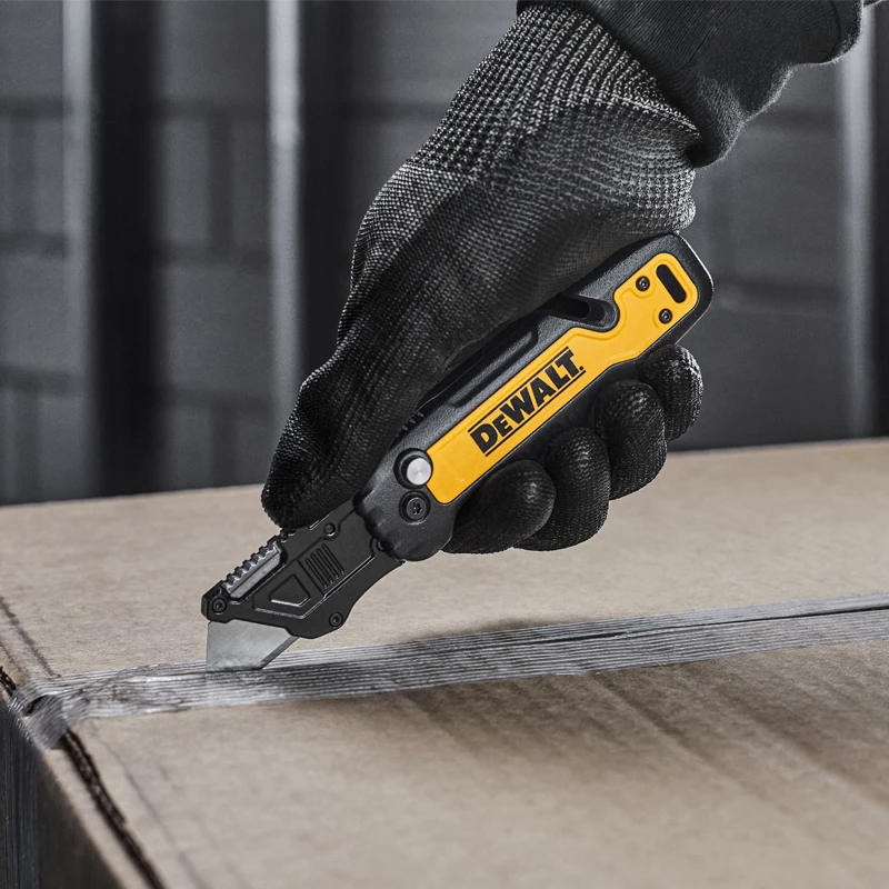 DEWALT DWHT10992 Push & Flip Folding Utility Knife Built-in Blade Storage One Hand Operation for Construction & Warehouse Use
