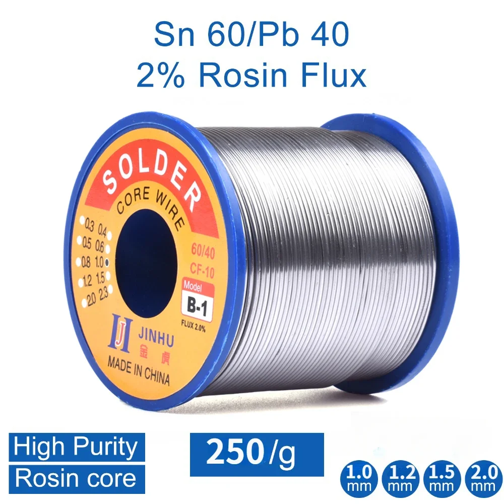 250g Rosin Core Solder Wire Low Temperature Solder Joint Bright and Easy To Solder 1.0/1.2/1.5/2.0mm Solder Joint Solder Wire