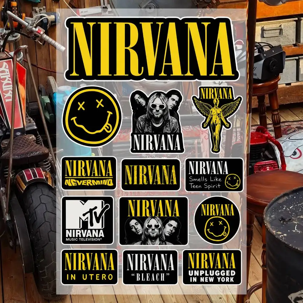 NirvA-nA- Aesthetic Graffiti Stickers Waterproof PVC Decals for Car Motorcycle Skateboard Helmet Notebook
