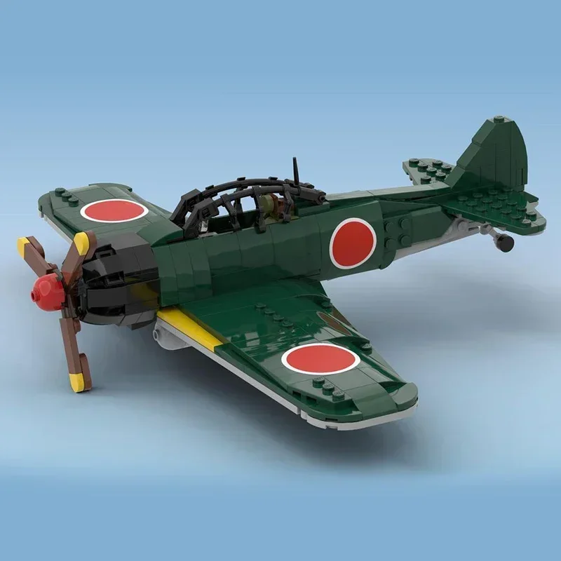 Klocki konstrukcyjne Moc Model wojskowy A6M Zero WWII Myśliwiec Technologia Klocki modułowe Prezenty Zabawki dla dzieci Zestawy DIY Montaż
