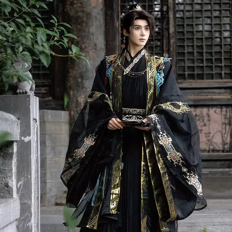 أزياء الهالوين القديمة الجديدة لعام 2025 للرجال أطقم هانفو السود الصينية العتيقة #2