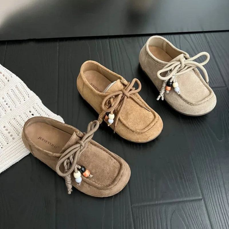 

College style, flat casual Doudou shoes, shallow single shoes