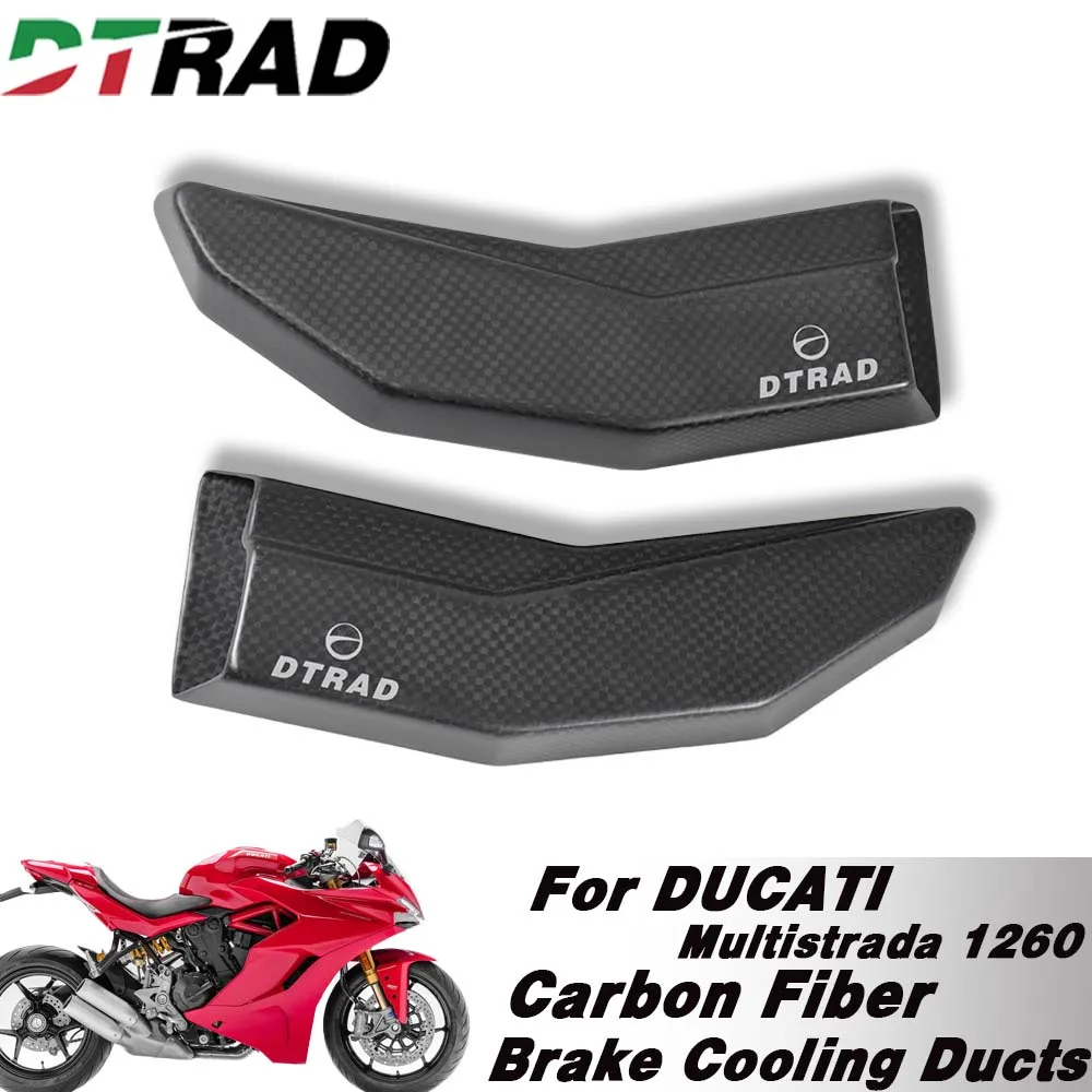 Carbon Fiber Front Brake Cooling System Air Ducts Mounting Kit For DUCATI Supersport 2017-2019 Modified Caliper Radiator Guard 