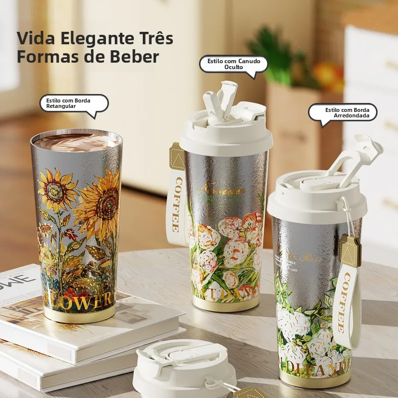 tiq-pure-titanium-van-gogh-coffee-cup-insulated-tea-steeping-cup-ice-king-cup-high-aesthetic-value-women's-gift-cup