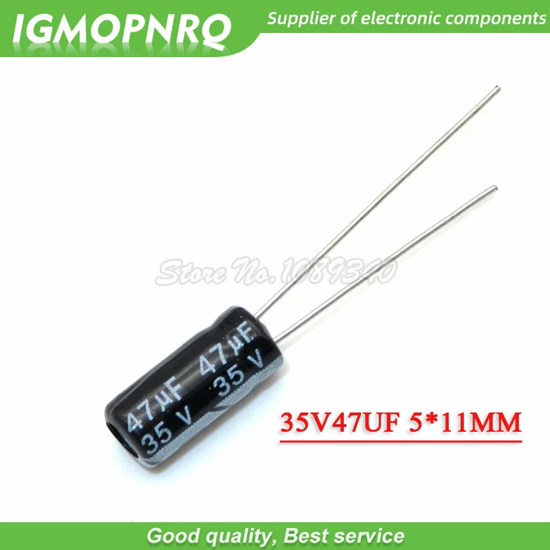 50 sztuk 35V47UF 5*11mm 47UF 35V 5*11 aluminiowy kondensator elektrolityczny