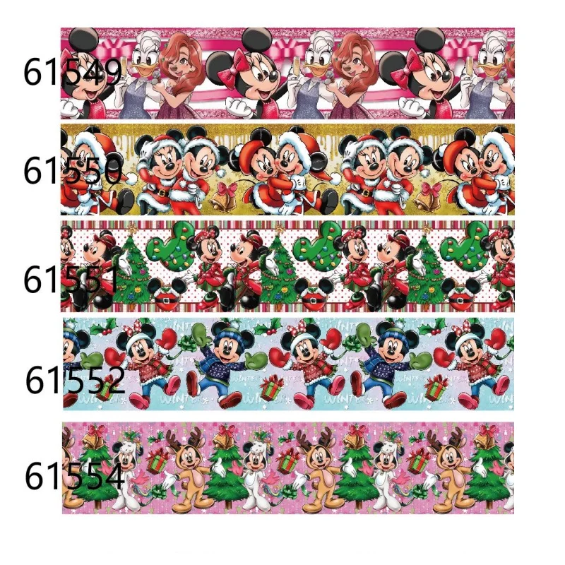 10Yards Disney Mickey Mouse Grosgrain Ribbon for Christmas Decoration Hairbows Sewing Accessories DIY Handmade Craft Materials