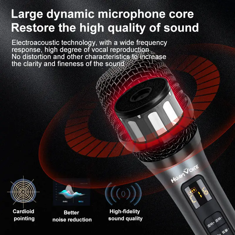 H20 Microphone with Sound Card Effects All-in-One Microphone Reverb Connecting Cell Phone for Podcast Equipment Live