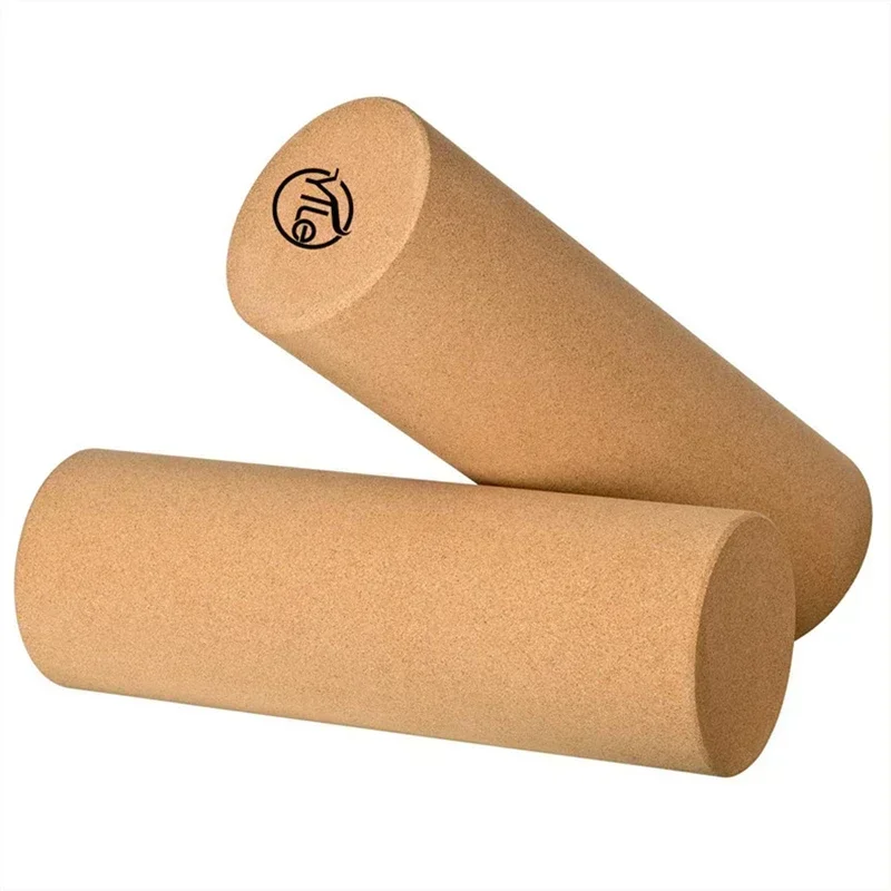 

10x30cm Solid Massage Column Natural Cork Yoga Roller High Density Fine Particle Wood Color Fitness Brick For Dance Assistance