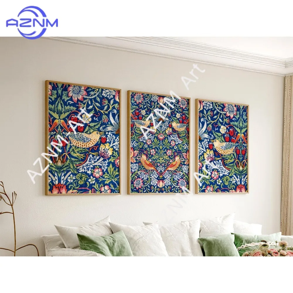 1/3PCS ，Wall art for living room Bedroom wall decor Vintage posters Birds pattern Above sofa