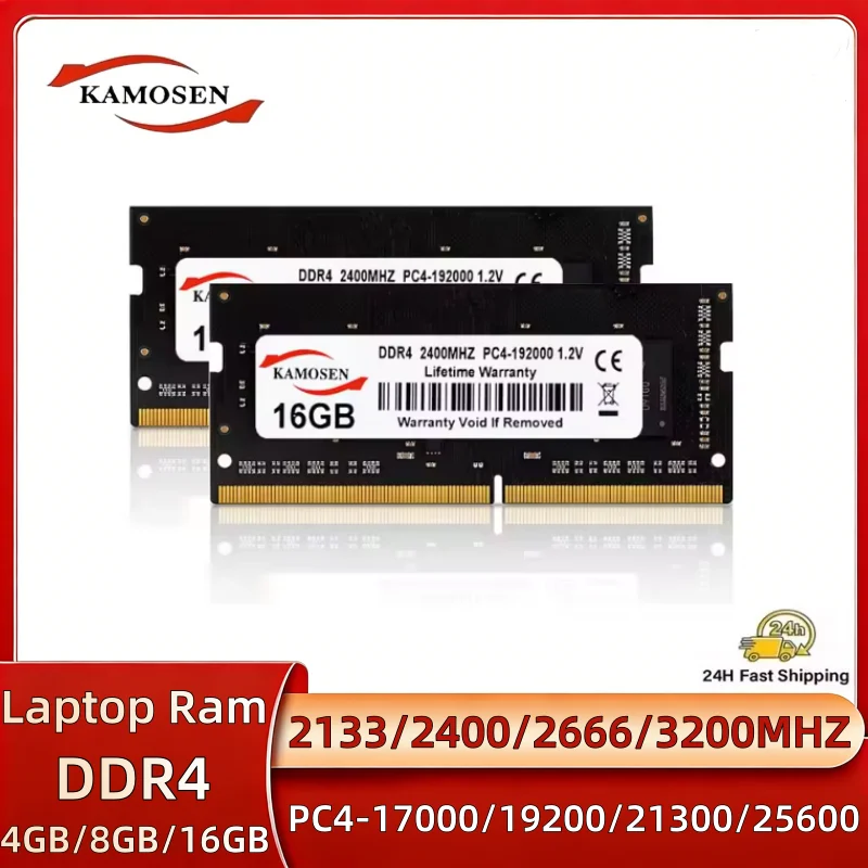 KAMOSEN DDR4 4GB 8GB 16GB Laptop RAM PC4 2133 2400 2666MHz 1.2V