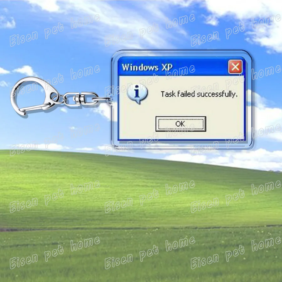 Fenster Xp Kreative Schlüsselanhänger für Zubehör Tasche Lustige Aufgabe Failed Succesfully Schlüsselanhänger Ring Schmuck Fans Geschenke Schlüsselanhänger – Detail 7