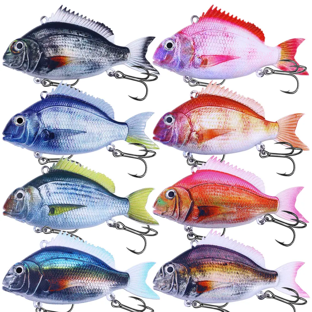 Soft Fin VIB Angelköder 6cm 8cm 9cm Künstlicher Bionischer Köder Swimbait 3D Augen Sinkende Vibrationswobbler für Barsch und Hecht