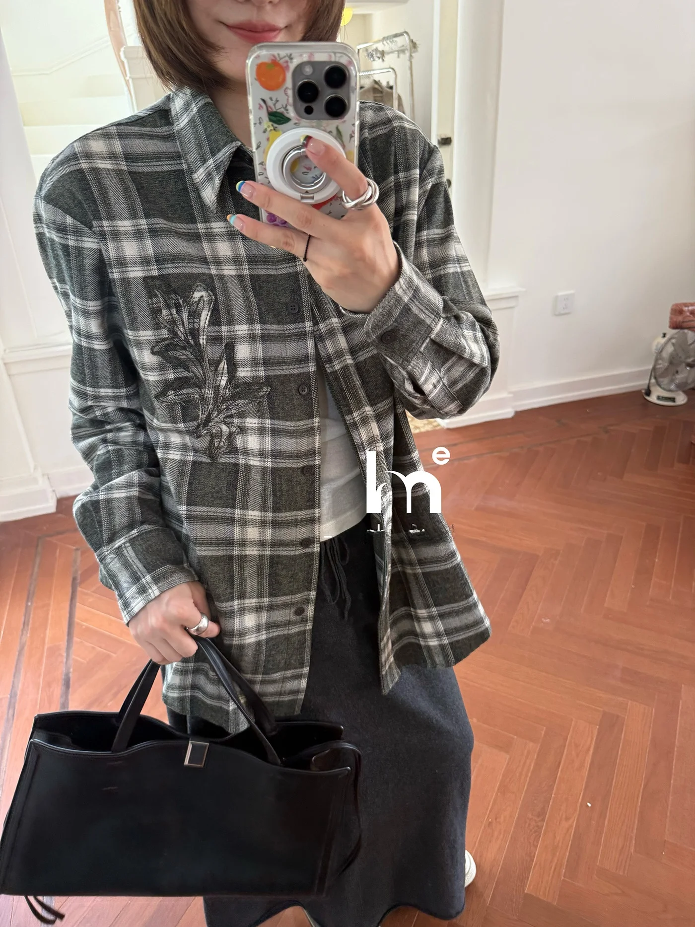 

Emh Plant Cut Flower Cloth Patch Thiened Loose Cotton irt with adient een And Cheered Weave Belt Buttoned Sve