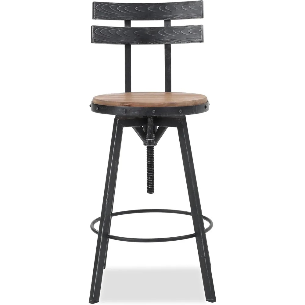 

Christopher Knight Home Alanis Firwood Barstool, 39", Black Brush Silver