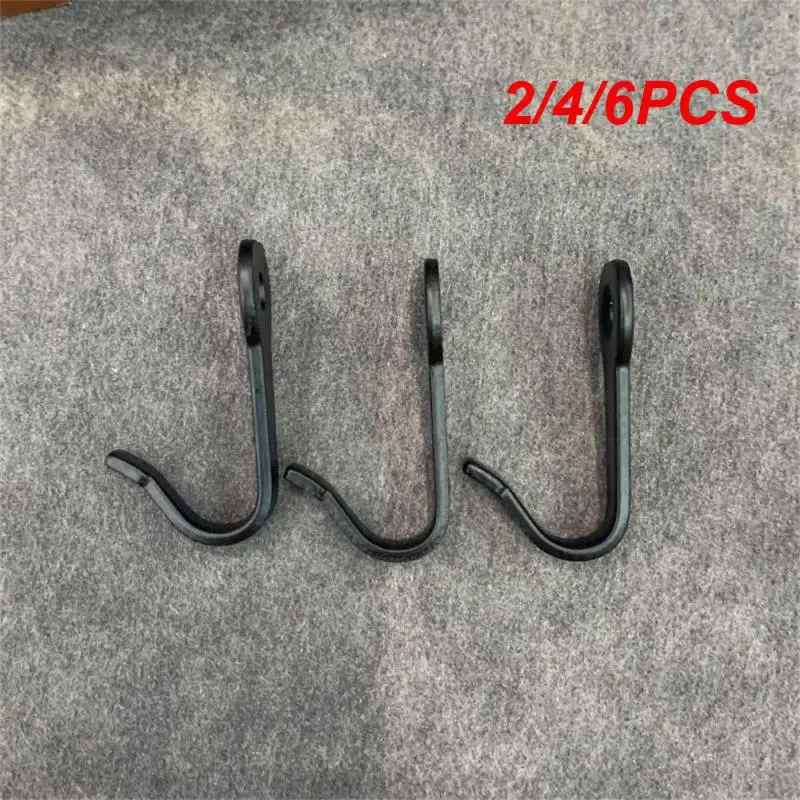 2/4/6PCS Simple Black Iron Hook Retro Durable Coat Hat Hook Cabinet Bedroom Wardrobe Multi-Purpose Hooks Wall Hanging Hooks