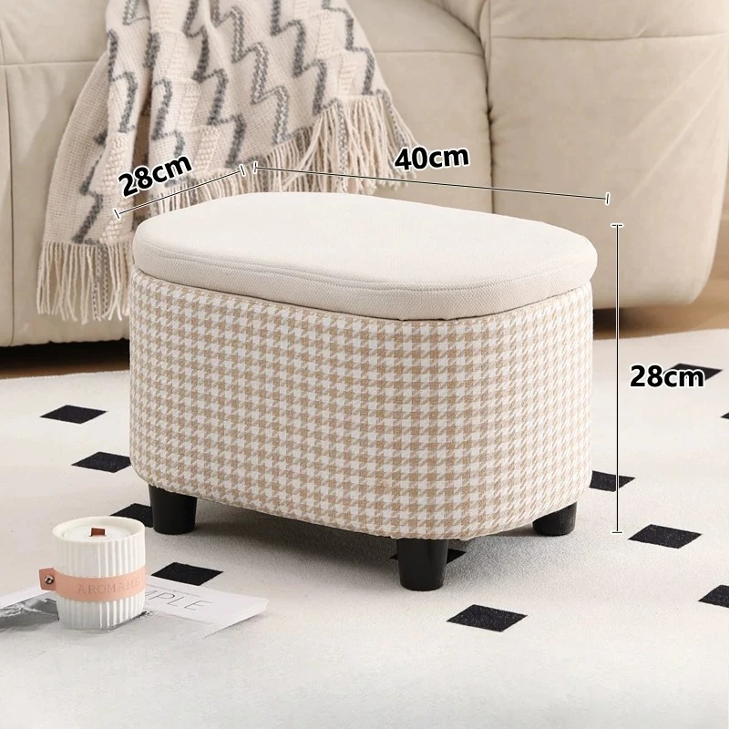 Nordic Low Foot Stool Piano Elegant Upholstered Office Foot Stool Dressing Tble Shoemaker Marche Pied
