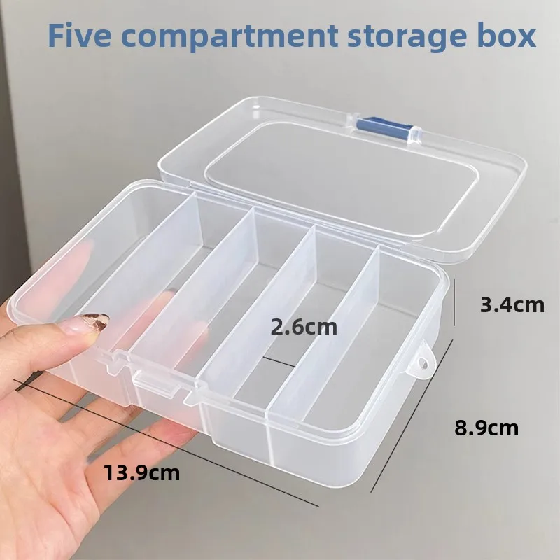 5/6 Grid Compartment Storage Box Transparent Square Earrings Case Jewelry Finding Accessories Packaging Bead Pearl Organizer