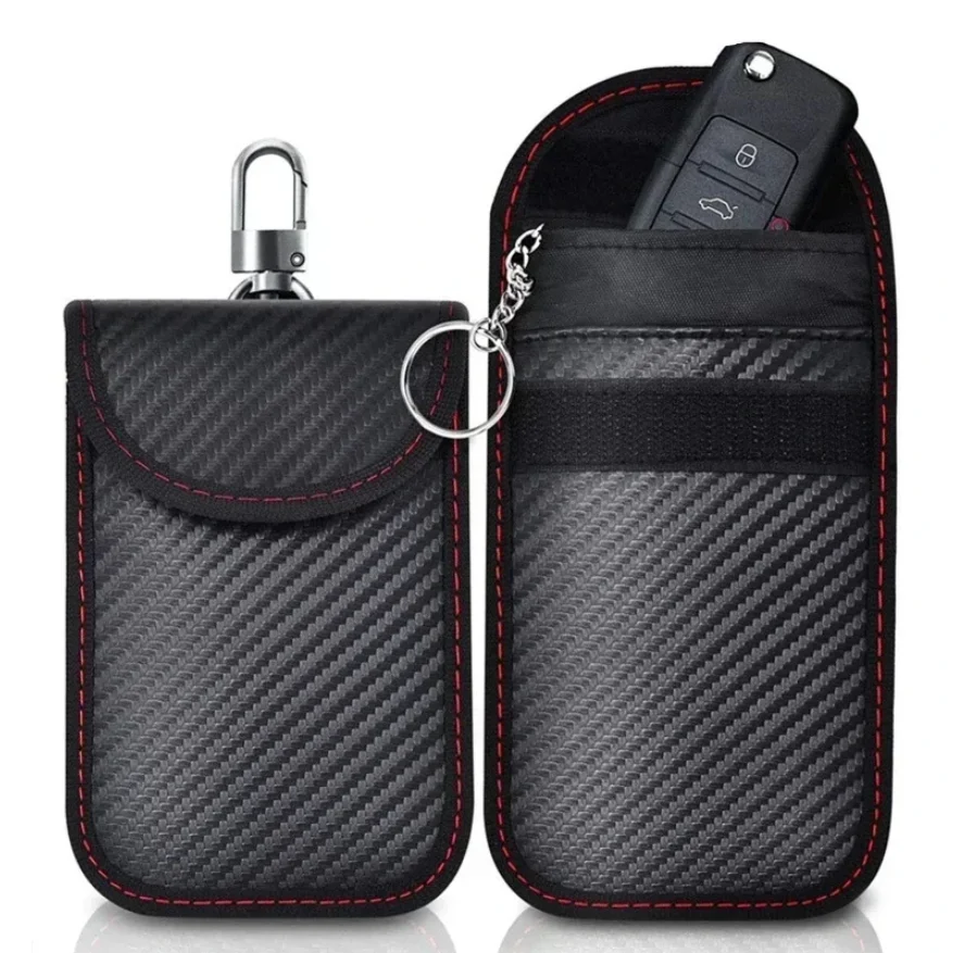 

Hot Faraday Key RFID Electromagnetic Shielding Bag Credit Card Signal Blocker Case Keyless Entry Car Anti Theft Bags ﻿Key Case