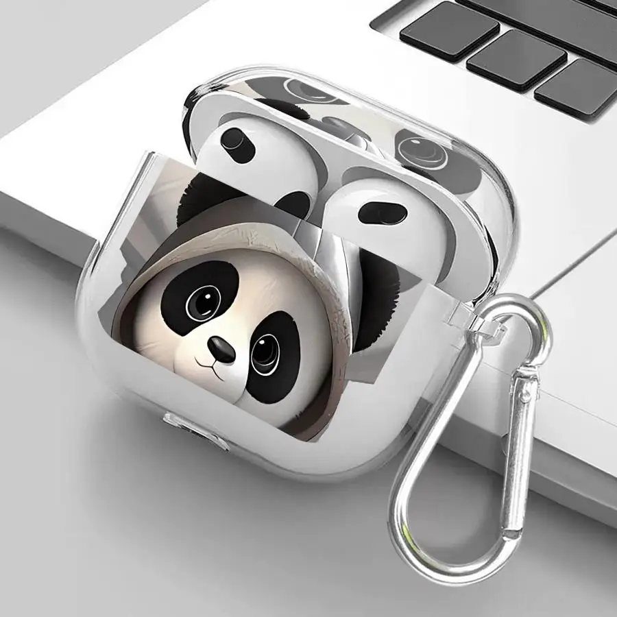

Case For Airpods Pro2 Pro3 4 1 2 Pro 3 Clear Earphone Cases Cover Cute Panda